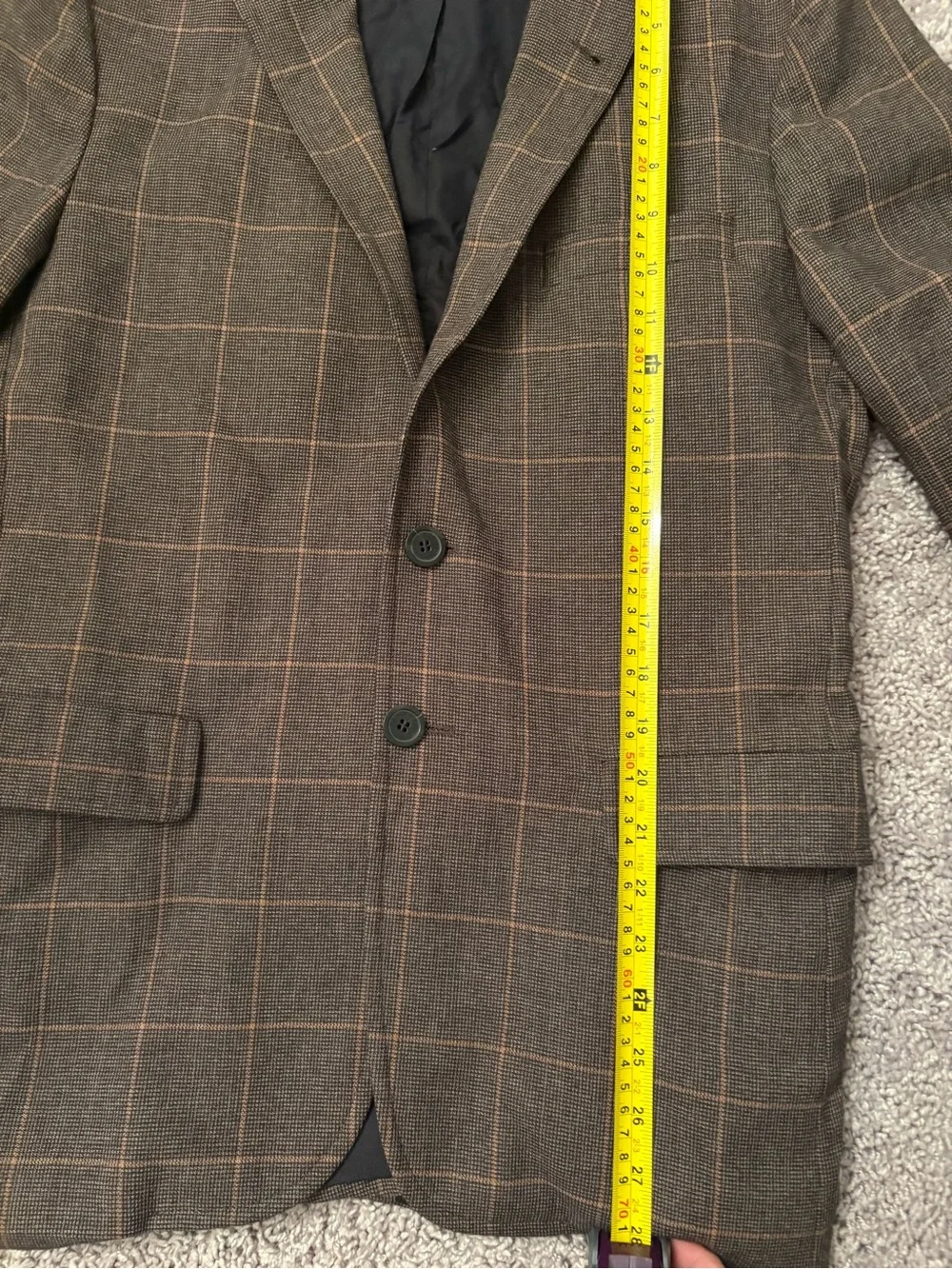 Men’s Maison Kitsuné Plaid Wool/Cotton Blazer – Size 46